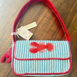 Super cute and fun Beaded Red and Blue Lobster Women's Handbag